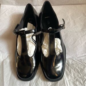 Zara black patent T-bar Mary Jane flats